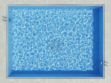 Blue water pool surface top view