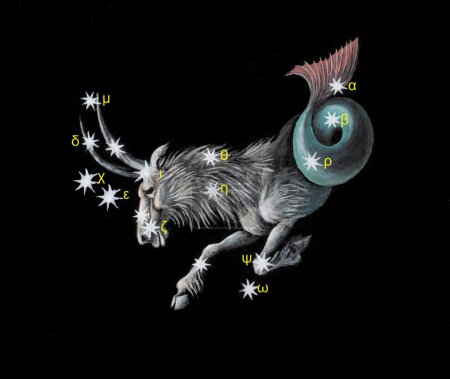 Sign on zodiac constellation The Sea Goat (Capricorn)