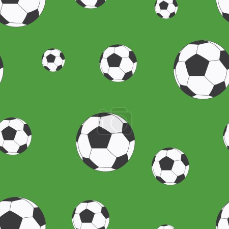 Seamless pattern background with soccer balls.