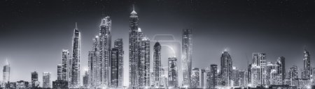 The beauty panorama of Dubai, black and white