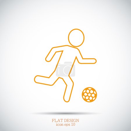 Soccer, football player silhouette icon