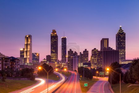 Atlanta skyline during twilight 