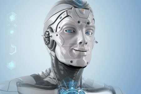 Futuristic High detailed Robot Face
