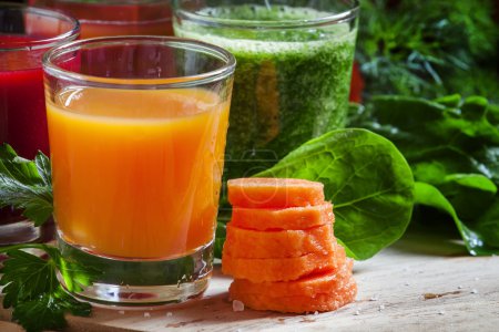 Vegetable juice in glasses