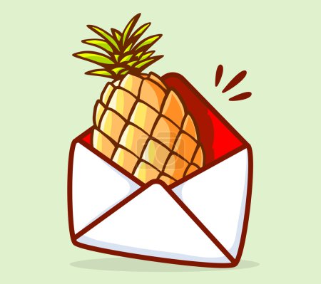 Yellow pineapple in white envelope