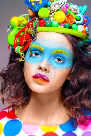 Woman with creative pop art makeup