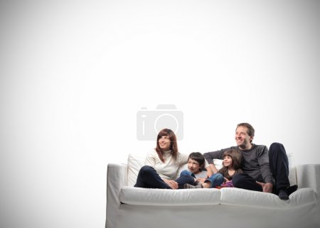 Family on couch