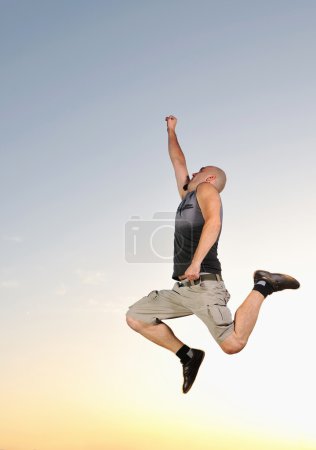 Man jumping outdoor sunset