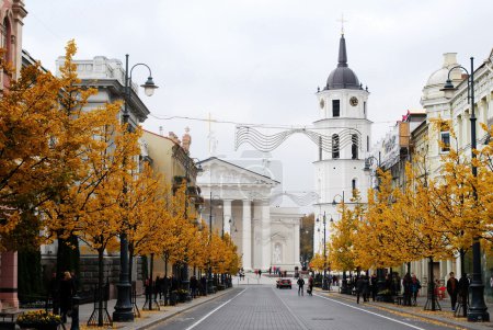 Gediminas Avenue in Vilnius at autumn