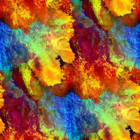 watercolors seamless painting yellow blue red background