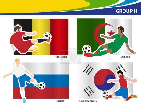 Soccer football players, Brazil 2014 group H Vector illustration