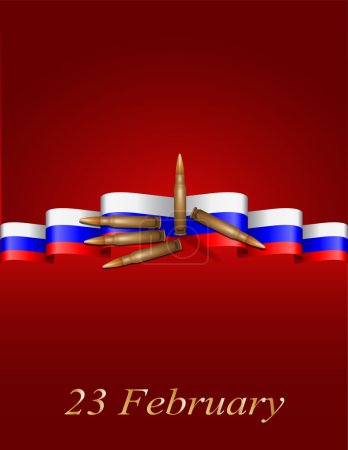 Vector greeting card with congratulations to 23 february and Victory Day