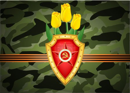 vector greeting card with congratulations to 23 february and Victory Day