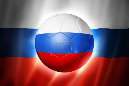 Soccer football ball with Russia flag