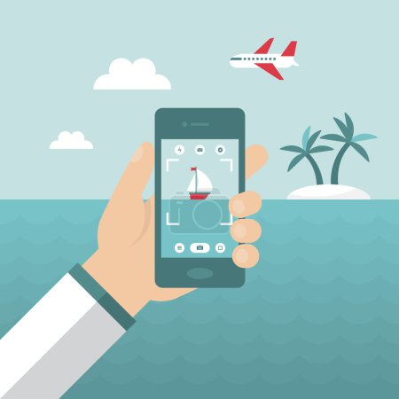 Smartphone snapshot during summer holiday vacation