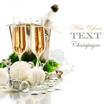 New Year Celebration. Two Champagne Glasses