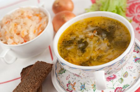 Russian national dish - Sauerkraut Soup