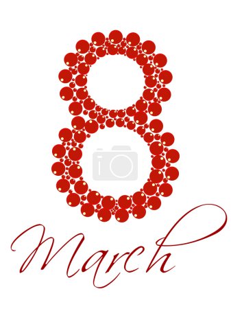 Vector illustration of a text 8 March for International Womens D