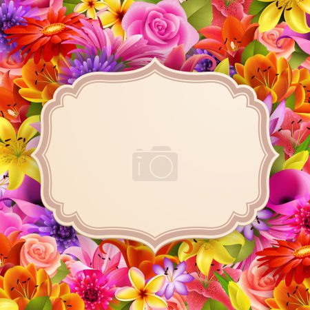 Card with place for text on flower background