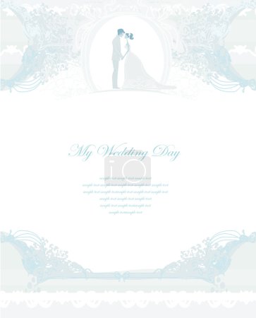 Elegant wedding invitation with wedding couple