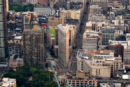 New York City Flatiron Building aerial view