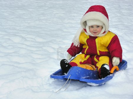 Baby on sled