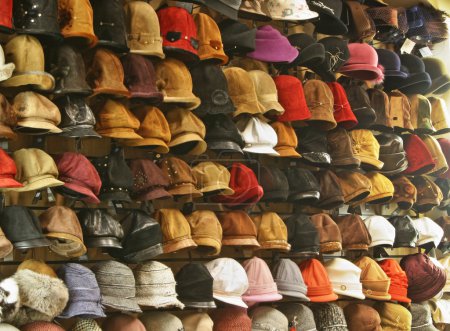 Hats in shop