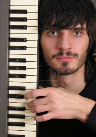 Musician with keyboard