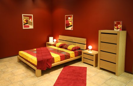 Red modern bedroom