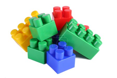Stack of colorful building blocks - no trademarks