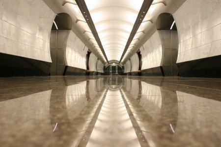 Empty subway station floor