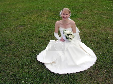Bride on grass
