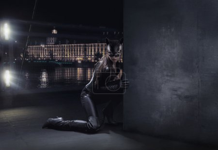Amazing catwoman hunting at night