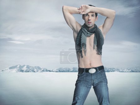 Winter style fashion photo of an handsome man