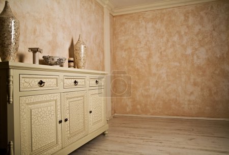 Minimalism designed beige room