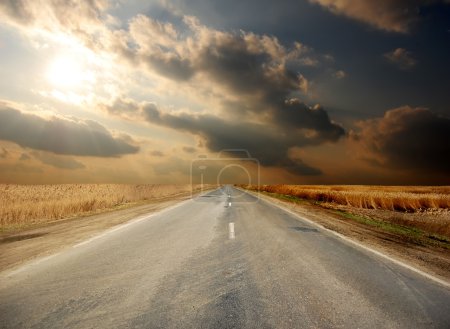 Road and sky. Background photo.