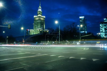 Warsaw city night