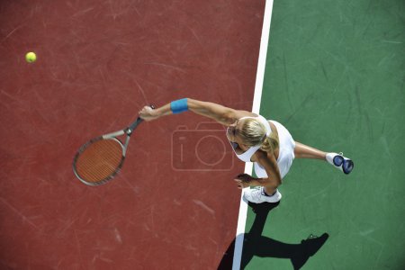 Young woman play tennis