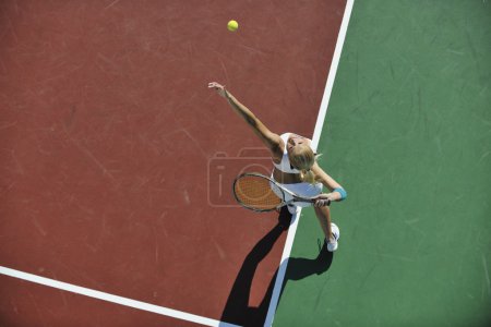 Young woman play tennis