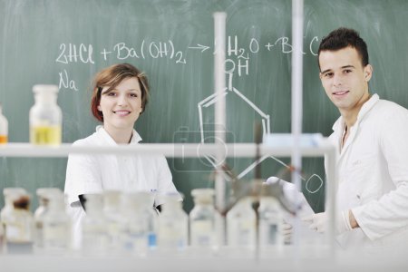 Students couple in lab