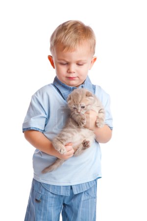Child with kitten
