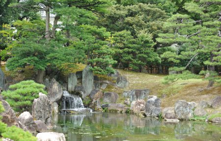 Japanese park near Nijo-Jo castle in Kyoto, Japan