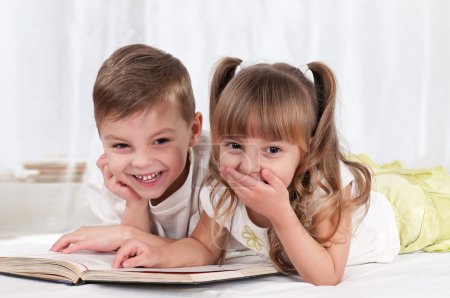 Children with book