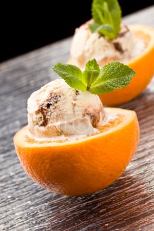 Orange and Ice Cream - Dessert
