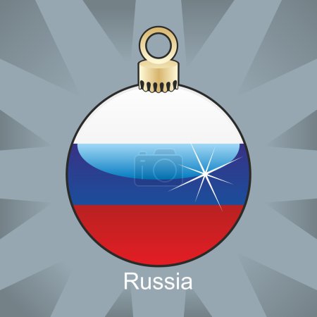 Russia flag in christmas bulb shape