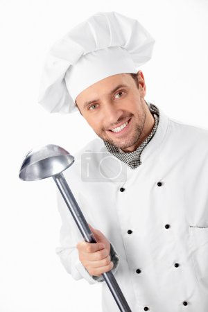 Cook with ladle