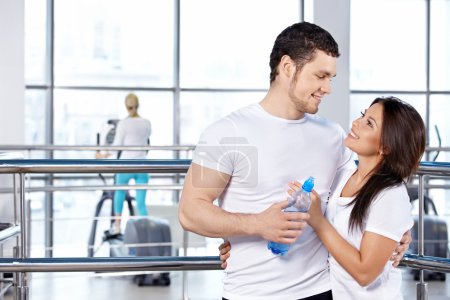 Couple in fitness club