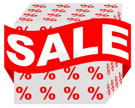 Sale Icon - Box With Red Ribbon - Sale Sign