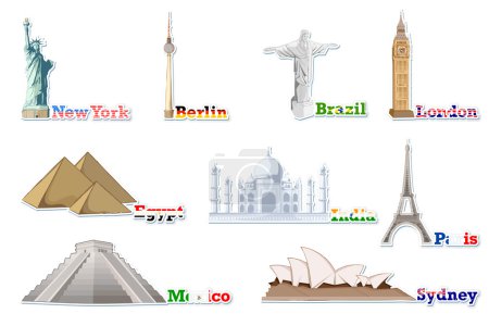 Set of Famous Monument around the World