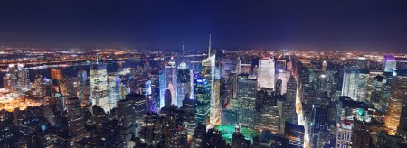 New York City Manhattan night panorama